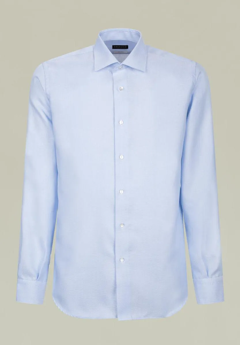 Camicia azzurra armatura greche NO-STIRO Slim