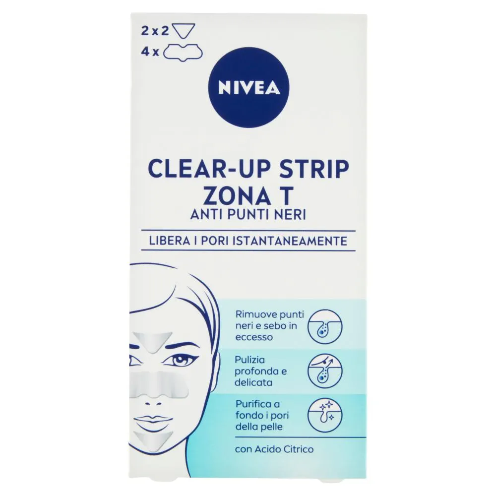 Nivea Clear-Up Strip Zona T Anti Punti Neri 6 pz