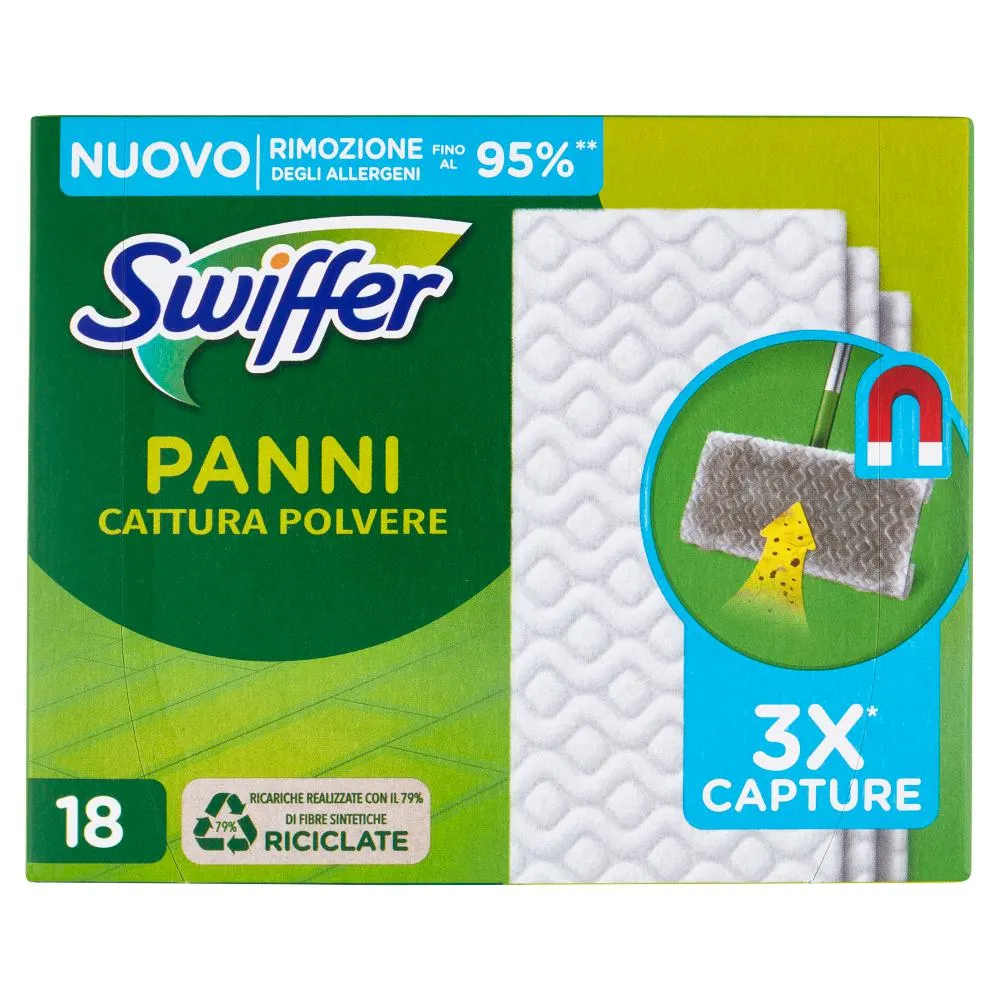 Swiffer Panni Cattura Polvere per Scopa Swiffer - Ricarica 18 Salviette