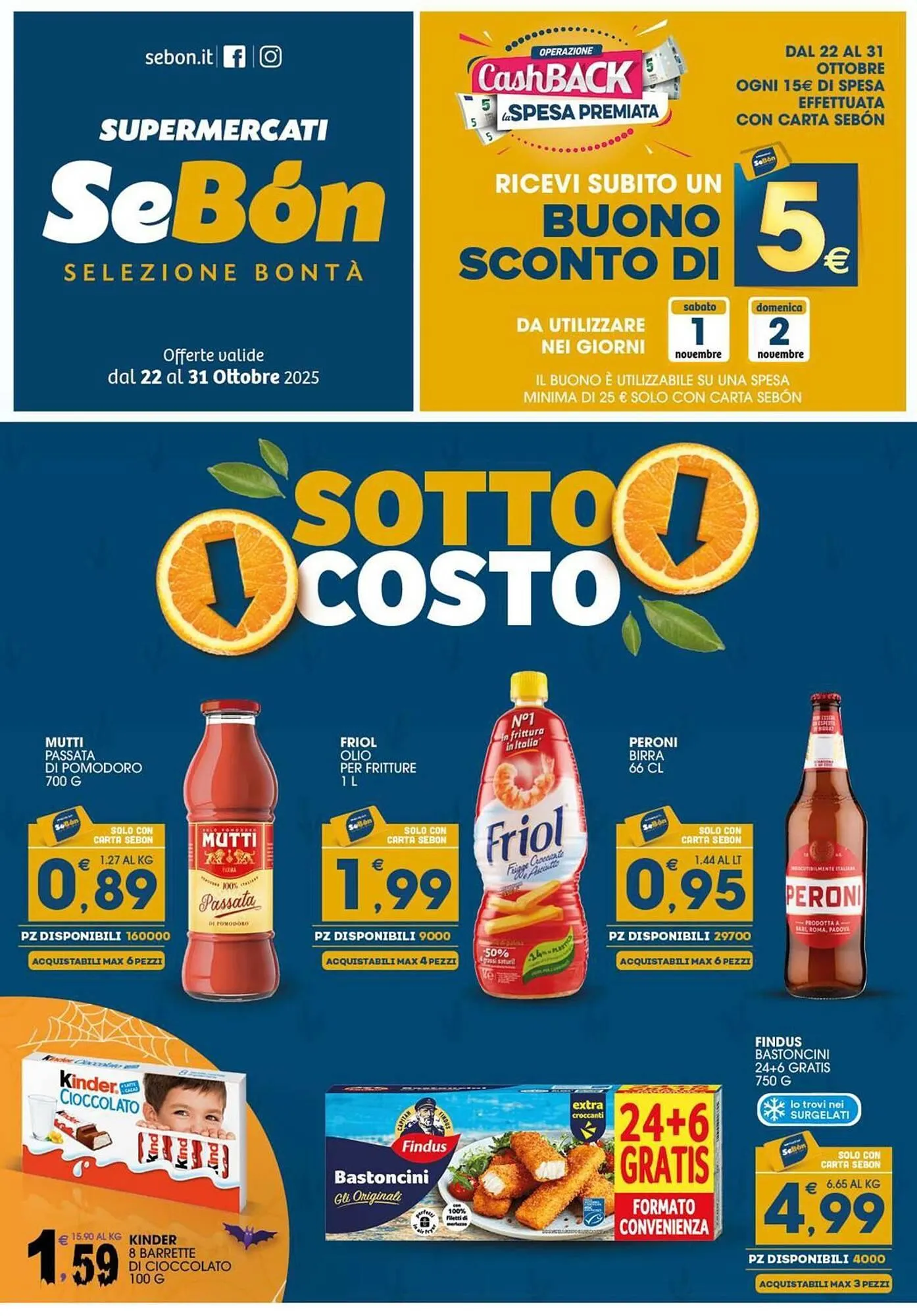 Volantino SeBón Supermercati da 22 ottobre a 31 ottobre di 2025 - Pagina del volantino 1