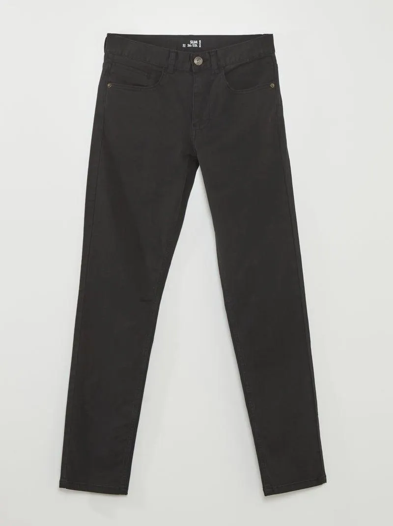 Pantaloni chino slim 5 tasche - L32 - NERO