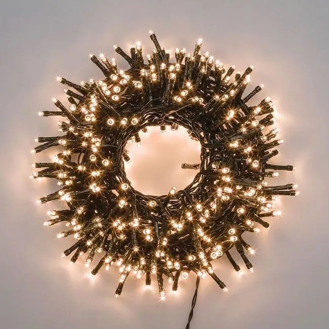 Catena luminosa per albero di Natale1000 luci LED bianche calde Led Mini cluster 20.5 m programmabile