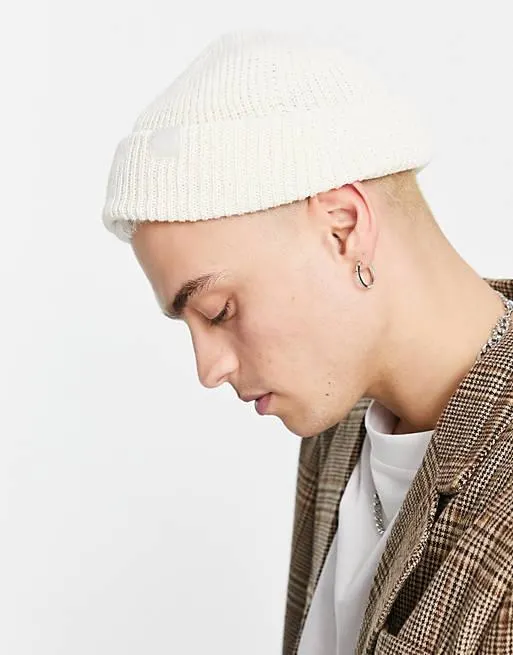 Reclaimed Vintage - Berretto da pescatore unisex color écru con logo