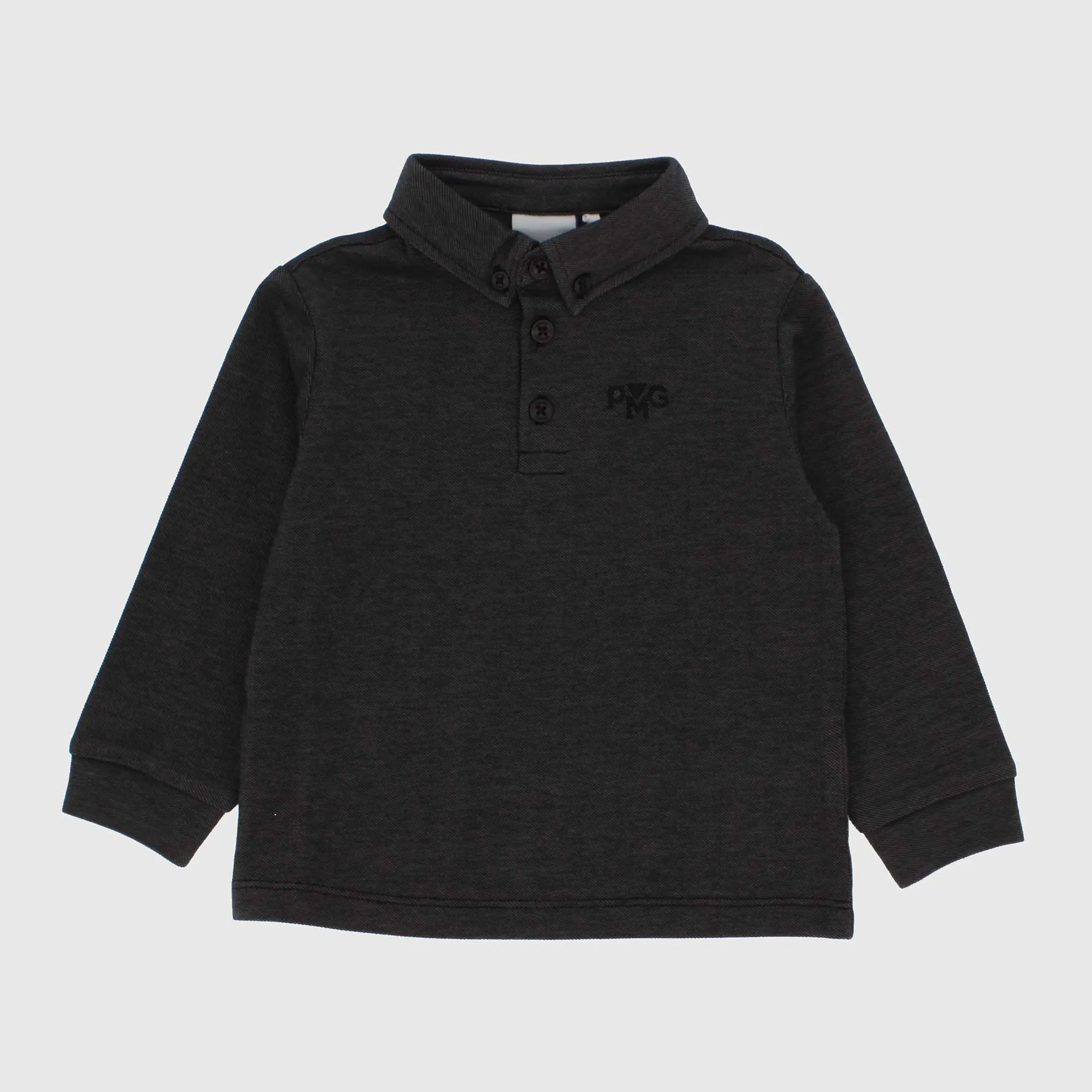 Polo in piquet da bambino, grigio