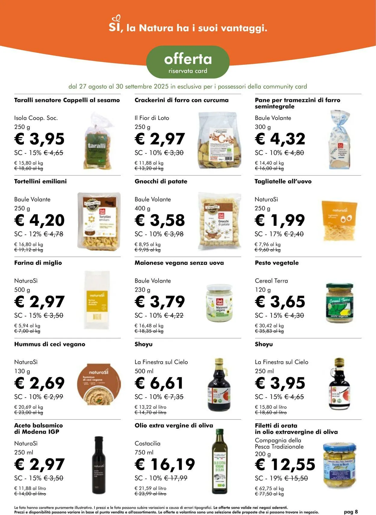 Natura Sì Volantino attuale da 28 agosto a 11 settembre di 2025 - Pagina del volantino 8