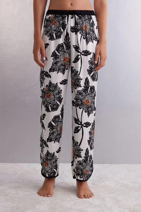 Pantalone Lungo in Raso di Viscosa Folk & Delicious