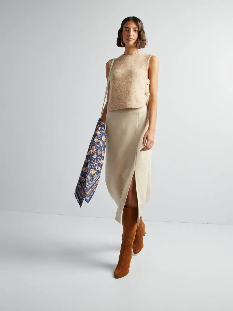 Pullover senza maniche - MARRONE