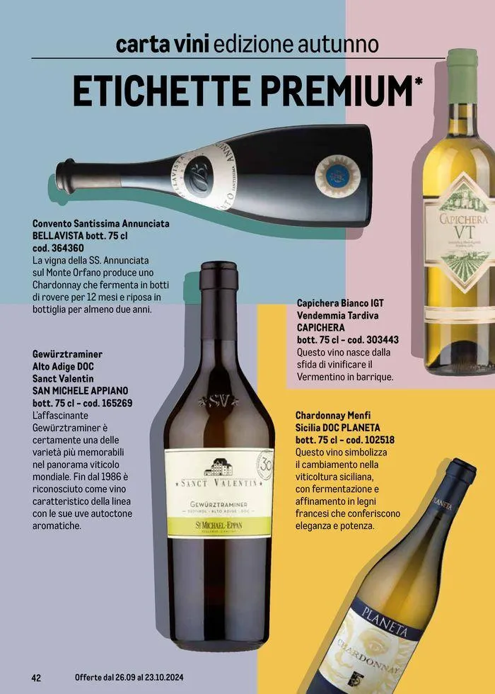 Carta vini autunno da 26 settembre a 23 ottobre di 2024 - Pagina del volantino 42