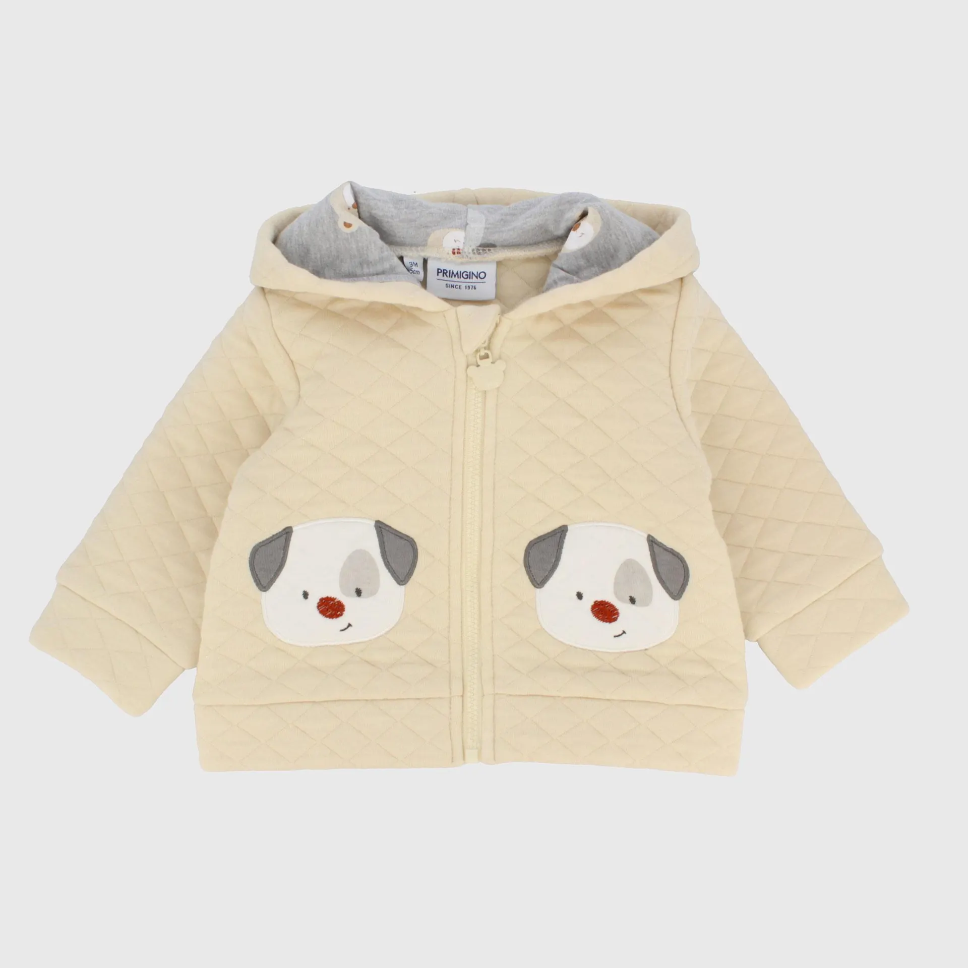 Felpa con cappuccio da neonato, beige