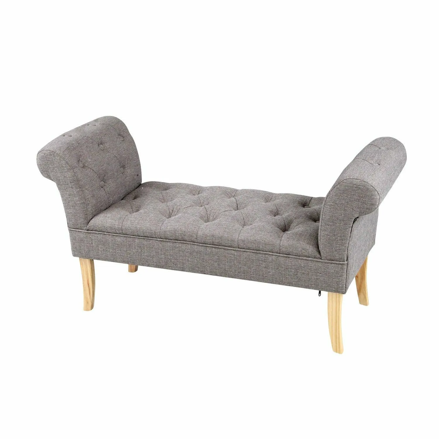 Panca camera da letto in tessuto colore grigio