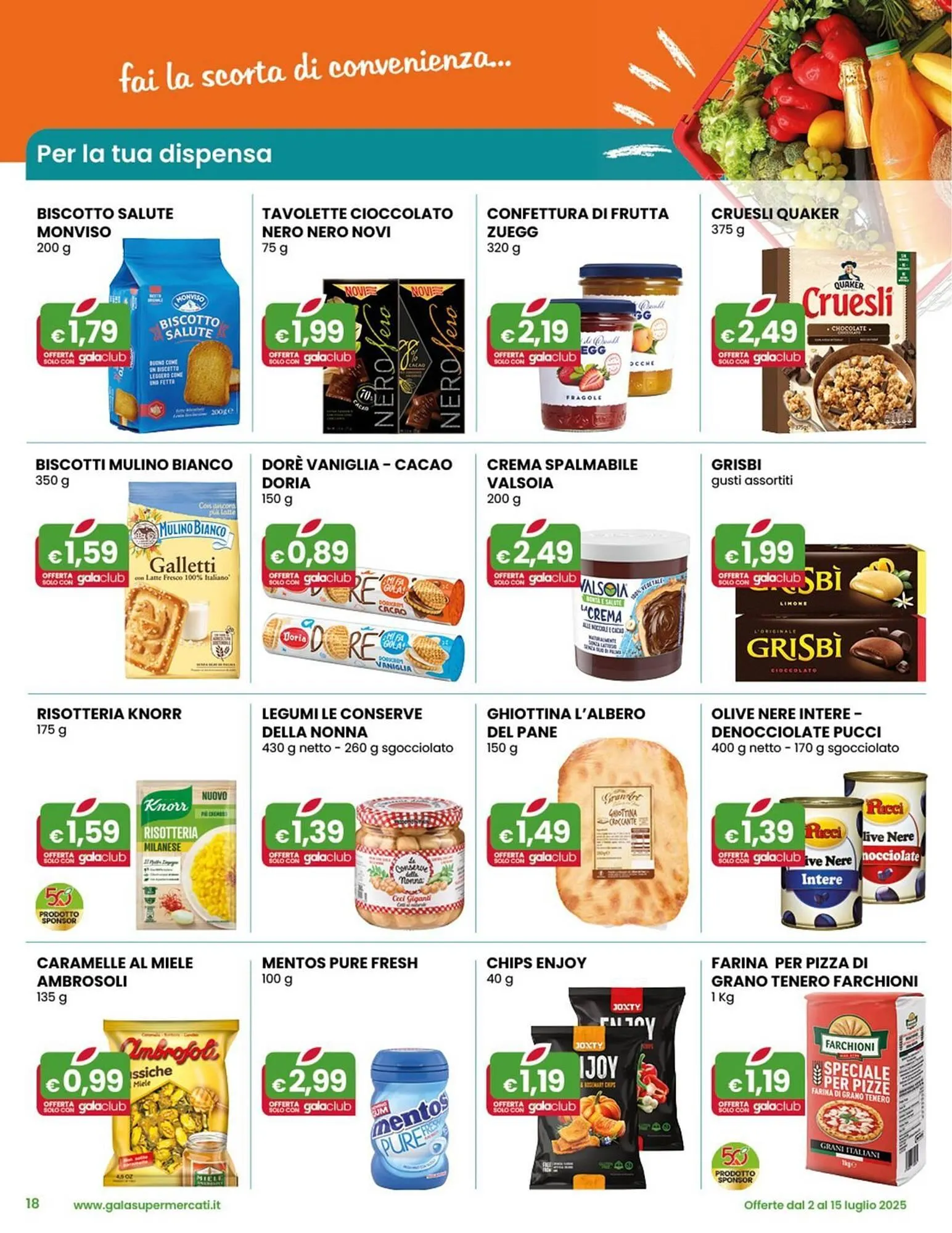 Volantino Gala Supermercati da 2 luglio a 15 luglio di 2025 - Pagina del volantino 18
