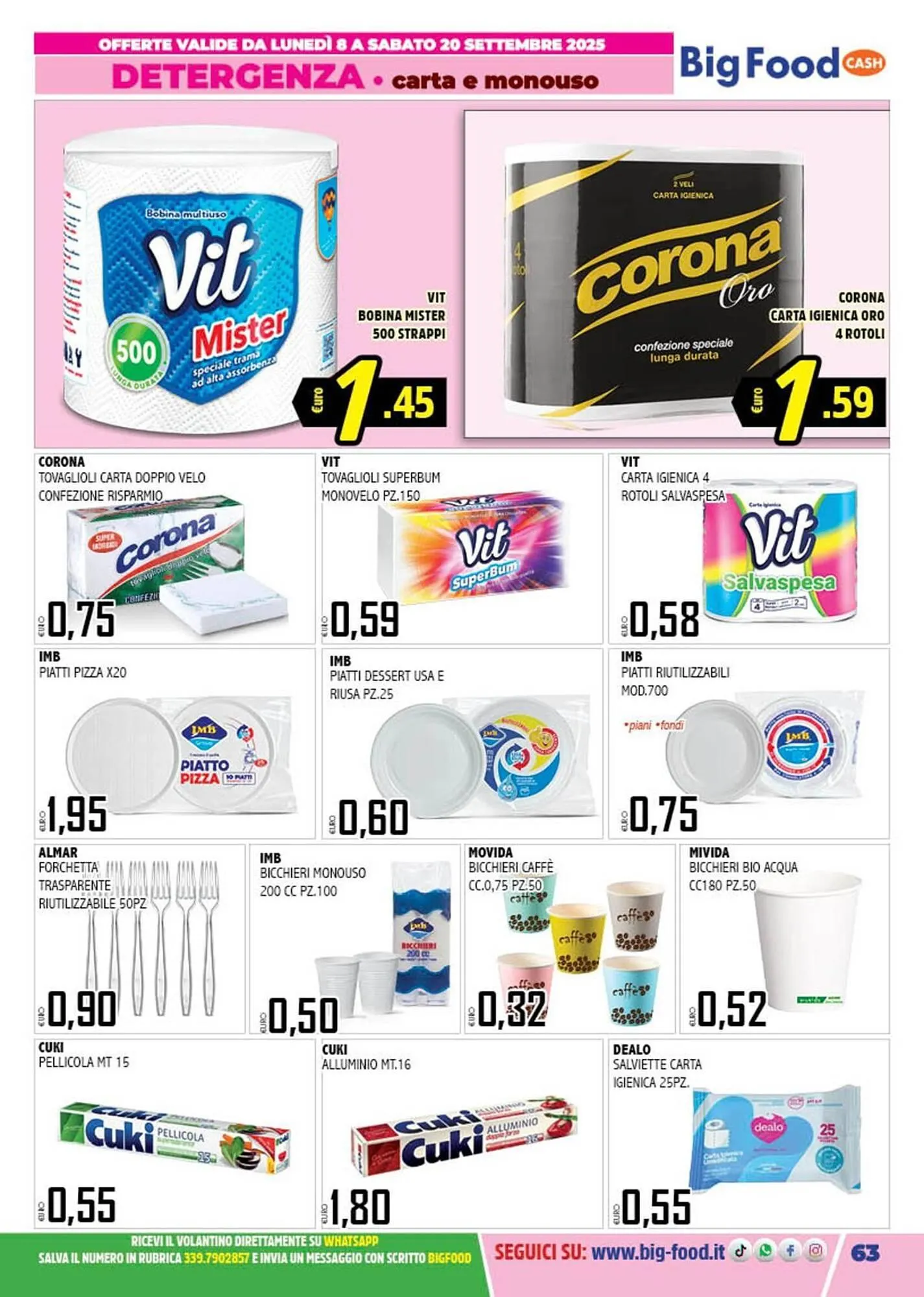 Volantino Big Food da 8 settembre a 20 settembre di 2025 - Pagina del volantino 63