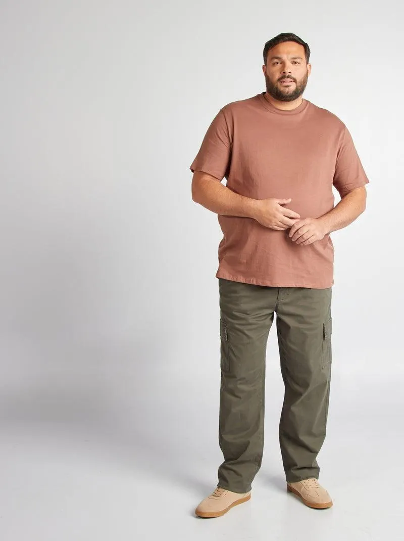 Pantaloni multitasche tinta unita - KAKI