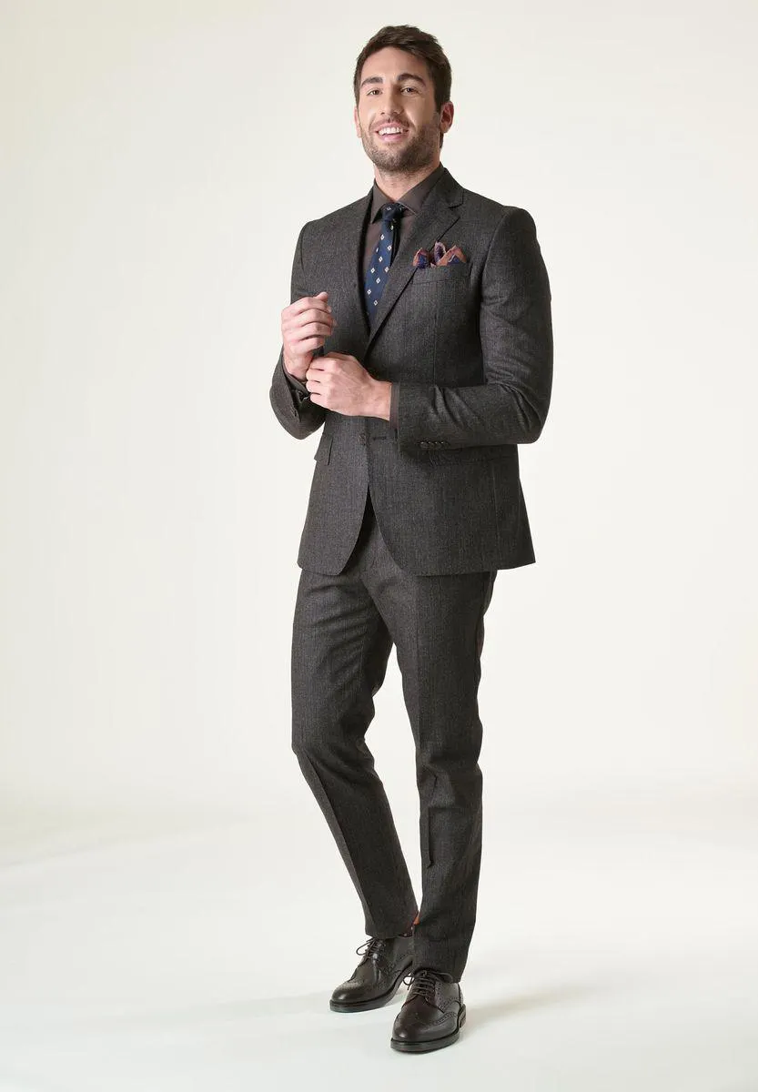 Abito moro occhio di pernice lana stretch custom fit