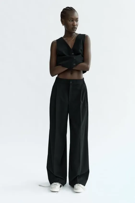 PANTALONI FULL LENGTH CON PIEGHE