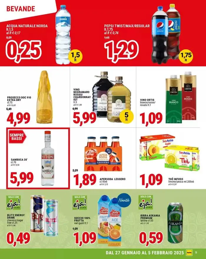 Tanti prodotti a 0,99 euro  da 27 gennaio a 5 febbraio di 2025 - Pagina del volantino 9