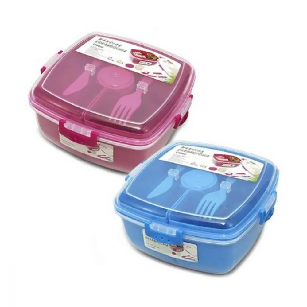 RISPARMIO CASA Portapranzo con Divisorio e Posate Assortito