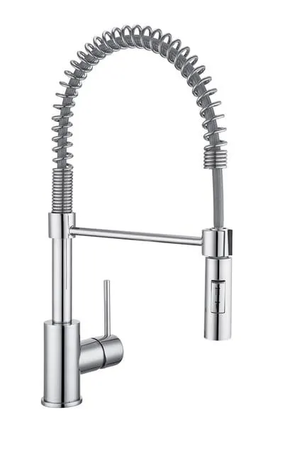 Rubinetto da cucina con doccetta a collo di cigno Tomas cromo lucido DELINIA