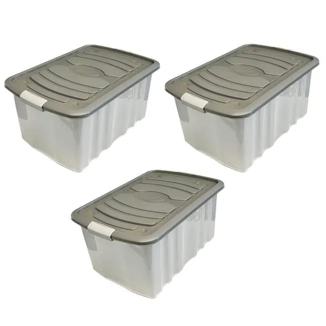 Contenitore Rollbox L 59 x H 40 x P 39 cm trasparente 3 pezzi
