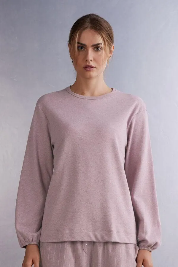 Maglia Manica Lunga in Caldo Cotone Pinstripes Fantasy