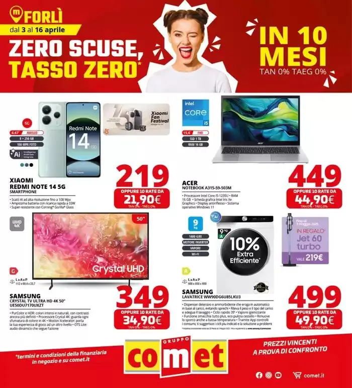 Zero scusa, tasso zero da Comet! da 3 aprile a 16 aprile di 2025 - Pagina del volantino 1