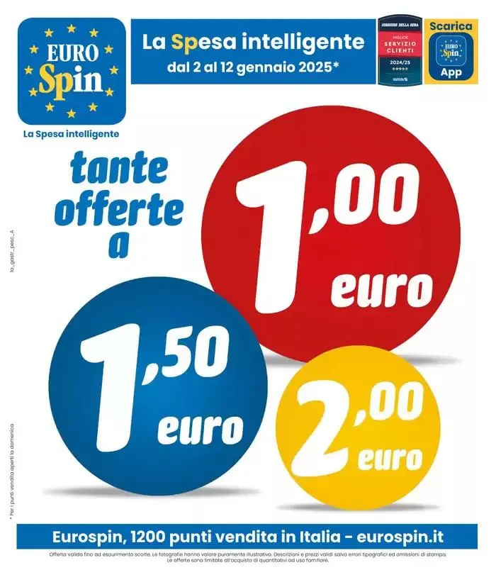 TANTE OFFERTE A 1 - 1,5 - 2 EURO da 2 gennaio a 12 gennaio di 2025 - Pagina del volantino 1