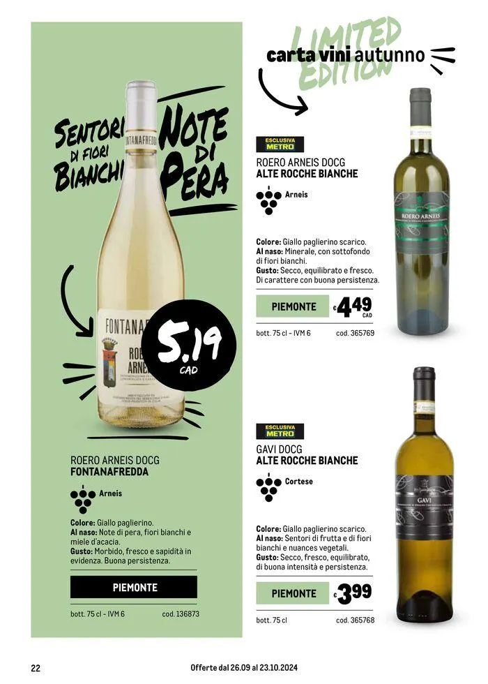 Carta vini autunno da 26 settembre a 23 ottobre di 2024 - Pagina del volantino 22