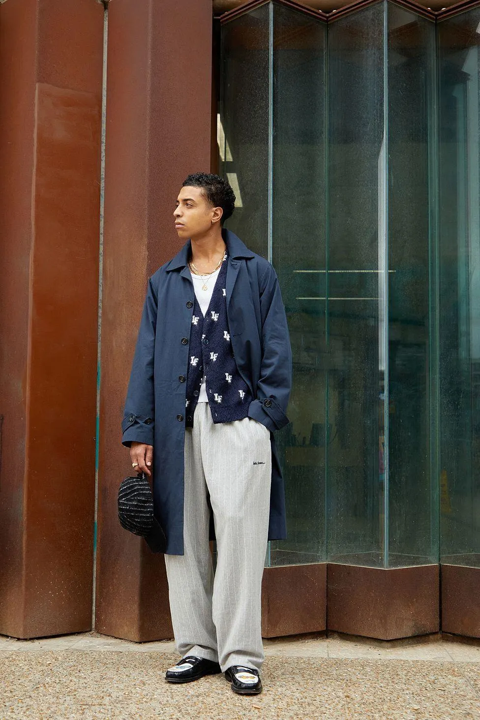 iets frans... Pantaloni Harri Jersey a Righe Grigie