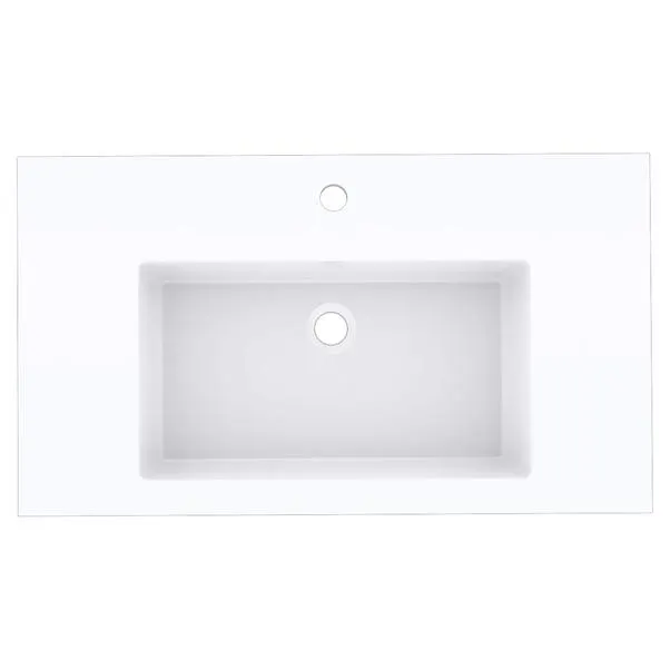 Lavabo da incasso rigo 1 vasca in mineralmarmo bianco lucido 81x15x46 cm (lxhxp)