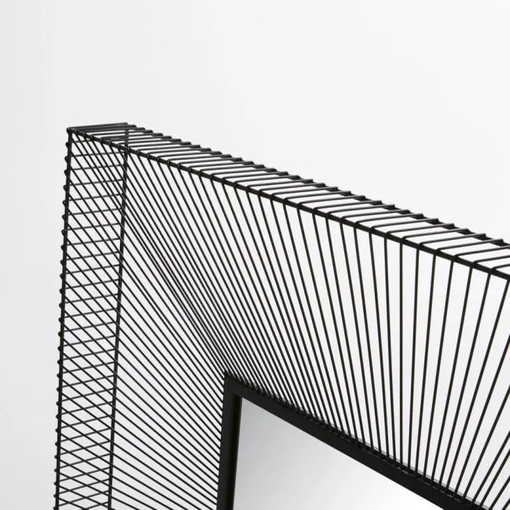Specchio quadrato in filo di metallo nero 101 cm x 101 cm