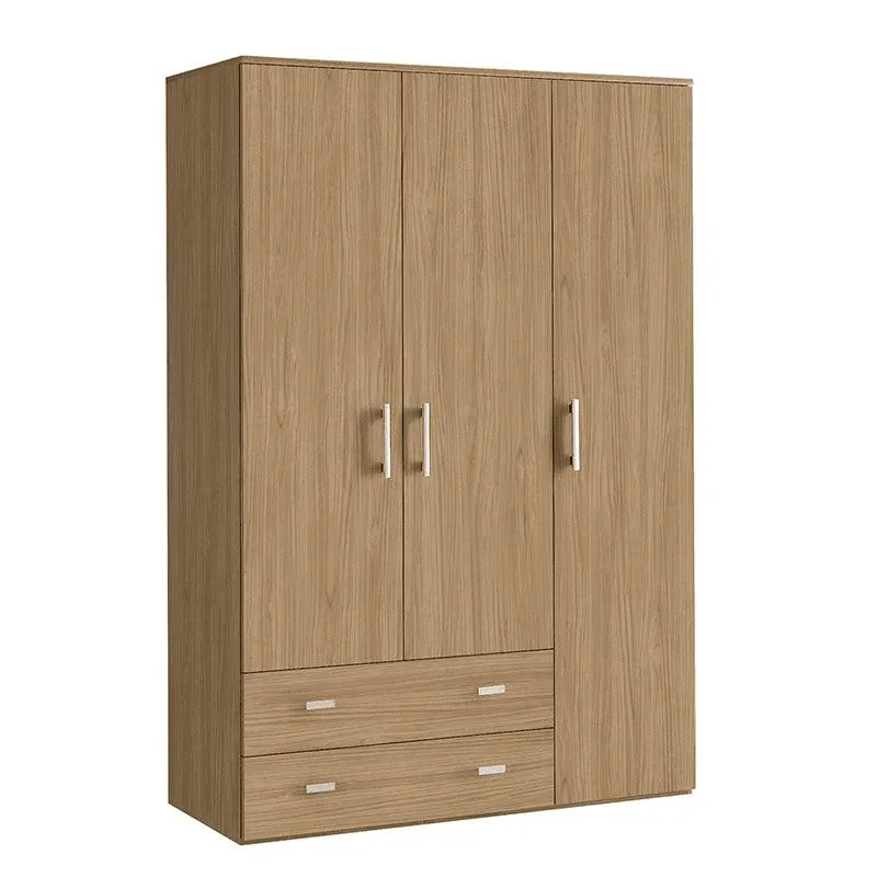 Armadio 3 Ante +2 Cassetti Eclisse Noce Puro