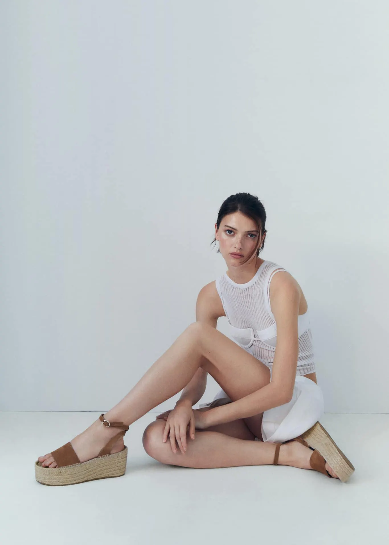 Sandali pelle plateau