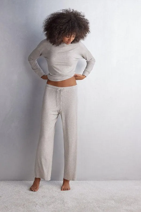 Pantalone Lungo a Palazzo in Modal Chic Comfort