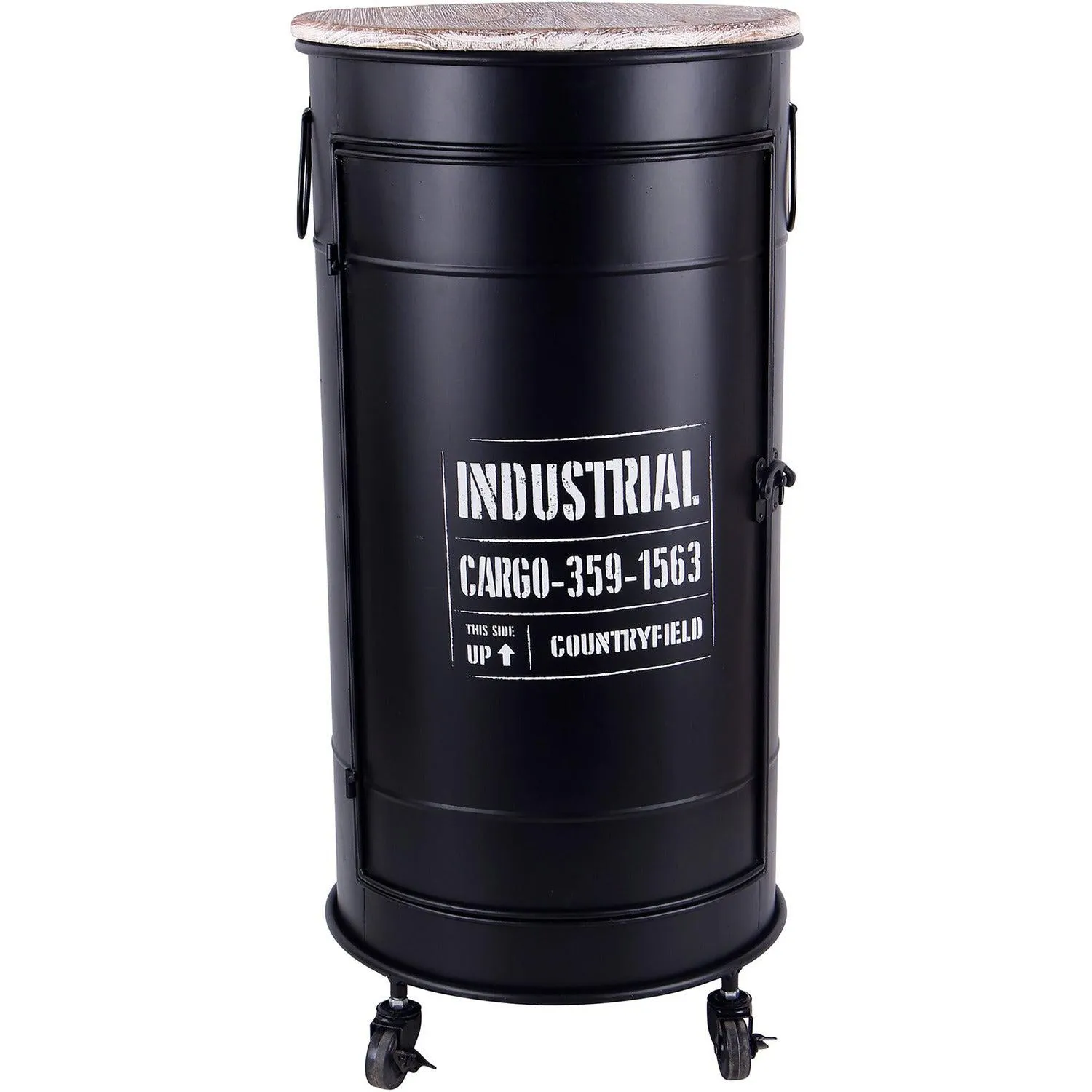 Mobiletto tondo in metallo nero