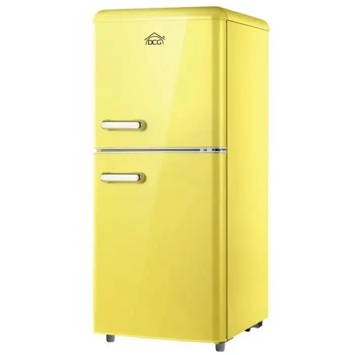 DCG Eltronic MF110YCDP Frigorifero con Congelatore Libera installazione Doppia Porta 110 L Giallo
