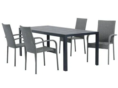 Tavolo PINDSTRUP L205 cm + 4 Sedie GUDHJEM grigio