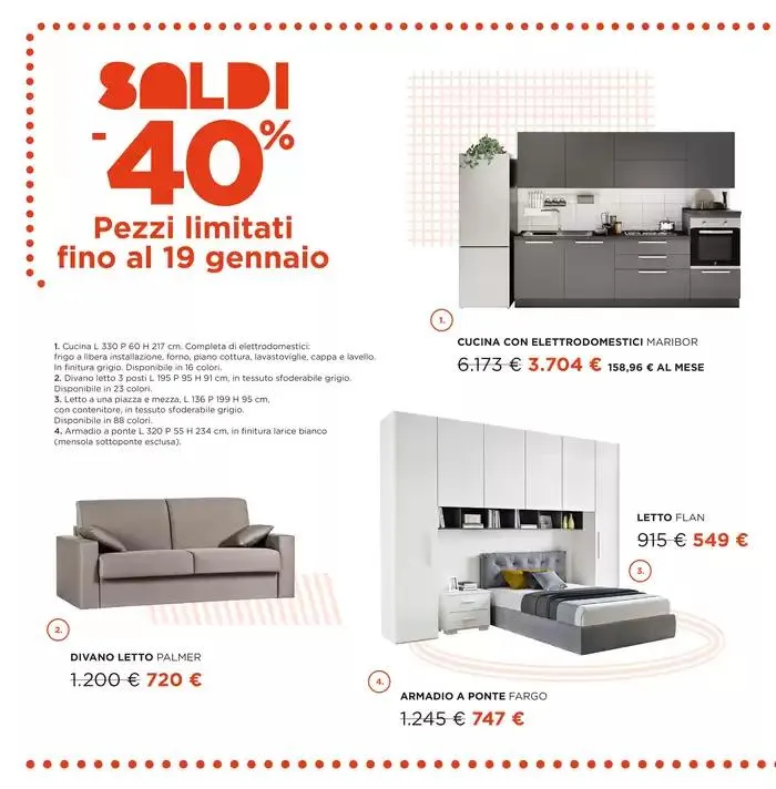 Saldi fino al -40% su tutti i mobili da 6 gennaio a 19 gennaio di 2025 - Pagina del volantino 2