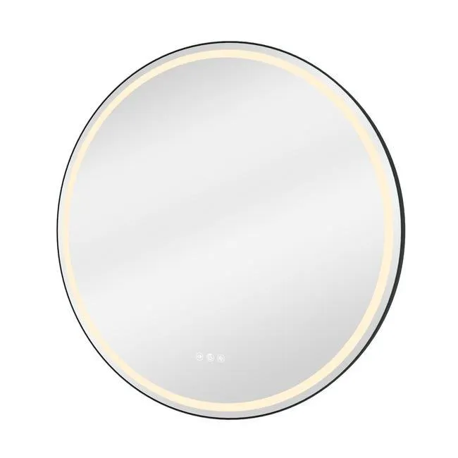 Specchio con illuminazione integrata bagno tondo SENSEA L 80 x H 80 x P 3 cm grigio / argento