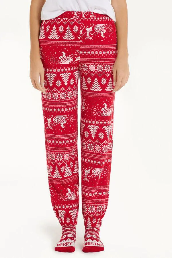 Jogger in Cotone Pesante Stampato