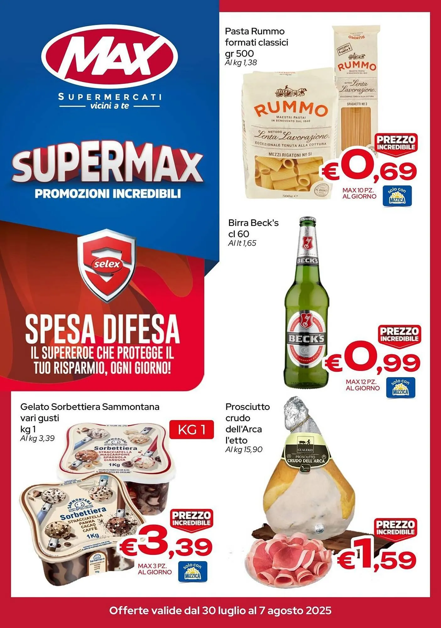 Volantino MAX Supermercati da 30 luglio a 7 agosto di 2025 - Pagina del volantino 1
