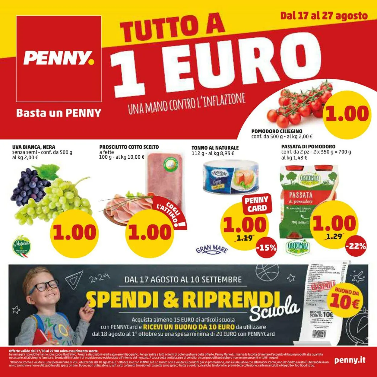 Penny Market Volantino attuale da 17 agosto a 27 agosto di 2023 - Pagina del volantino 1