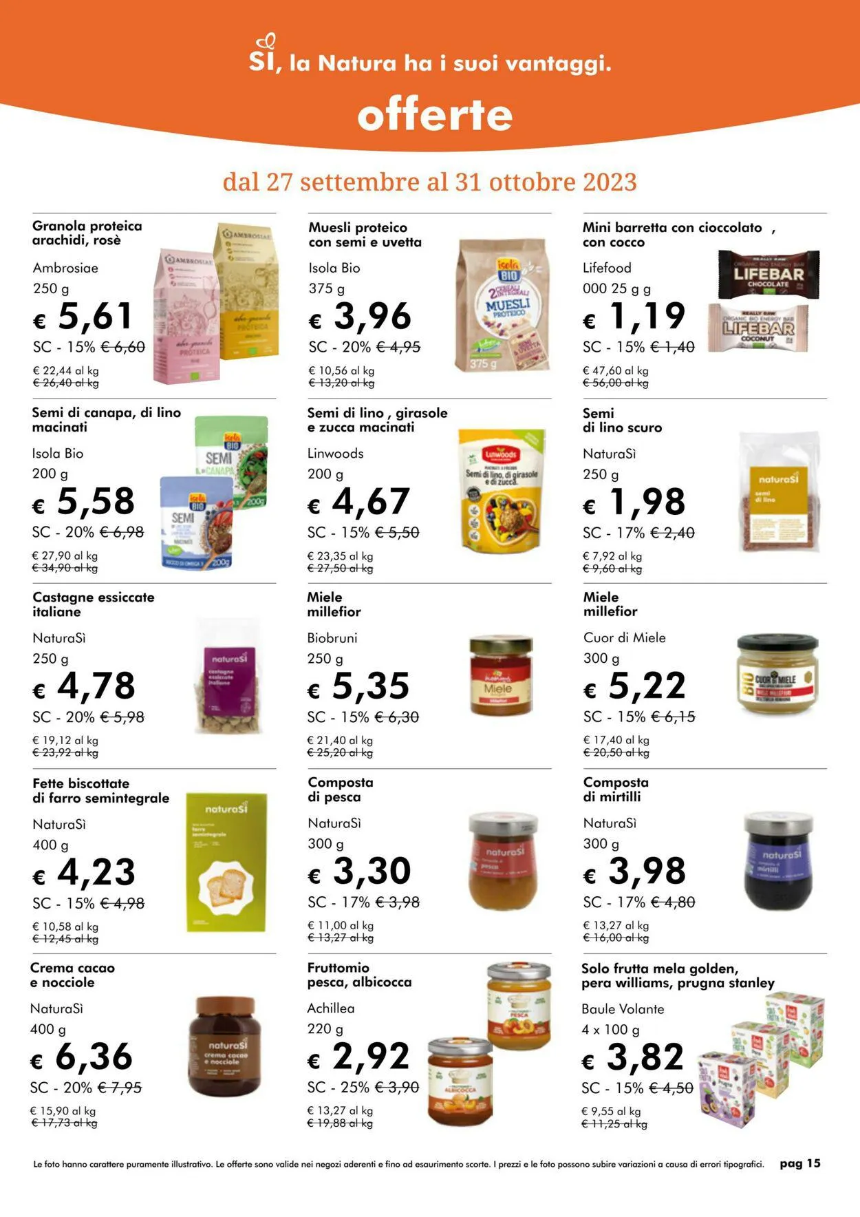 NaturaSì da 1 ottobre a 31 ottobre di 2023 - Pagina del volantino 15