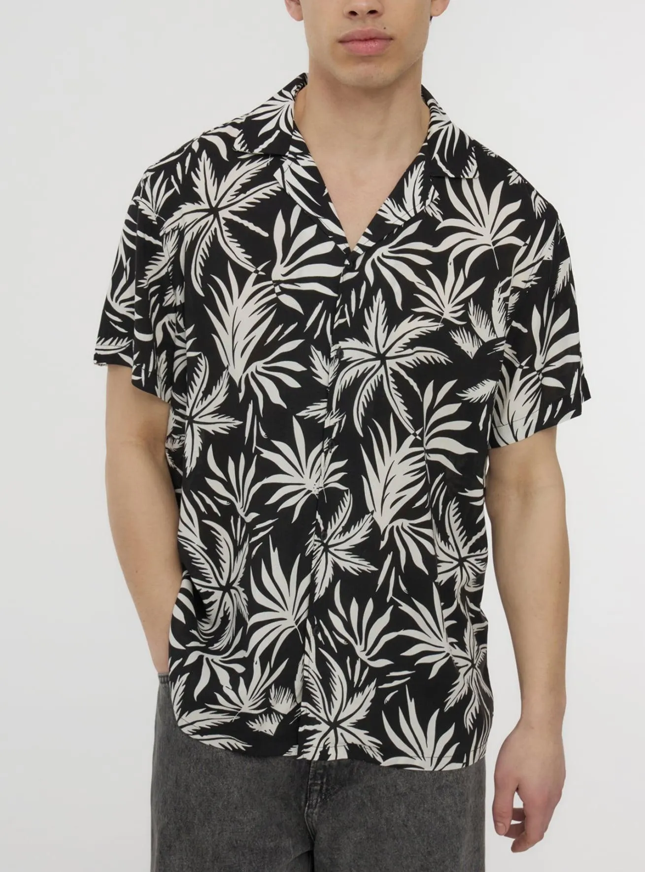 Camicia fantasia Var nero