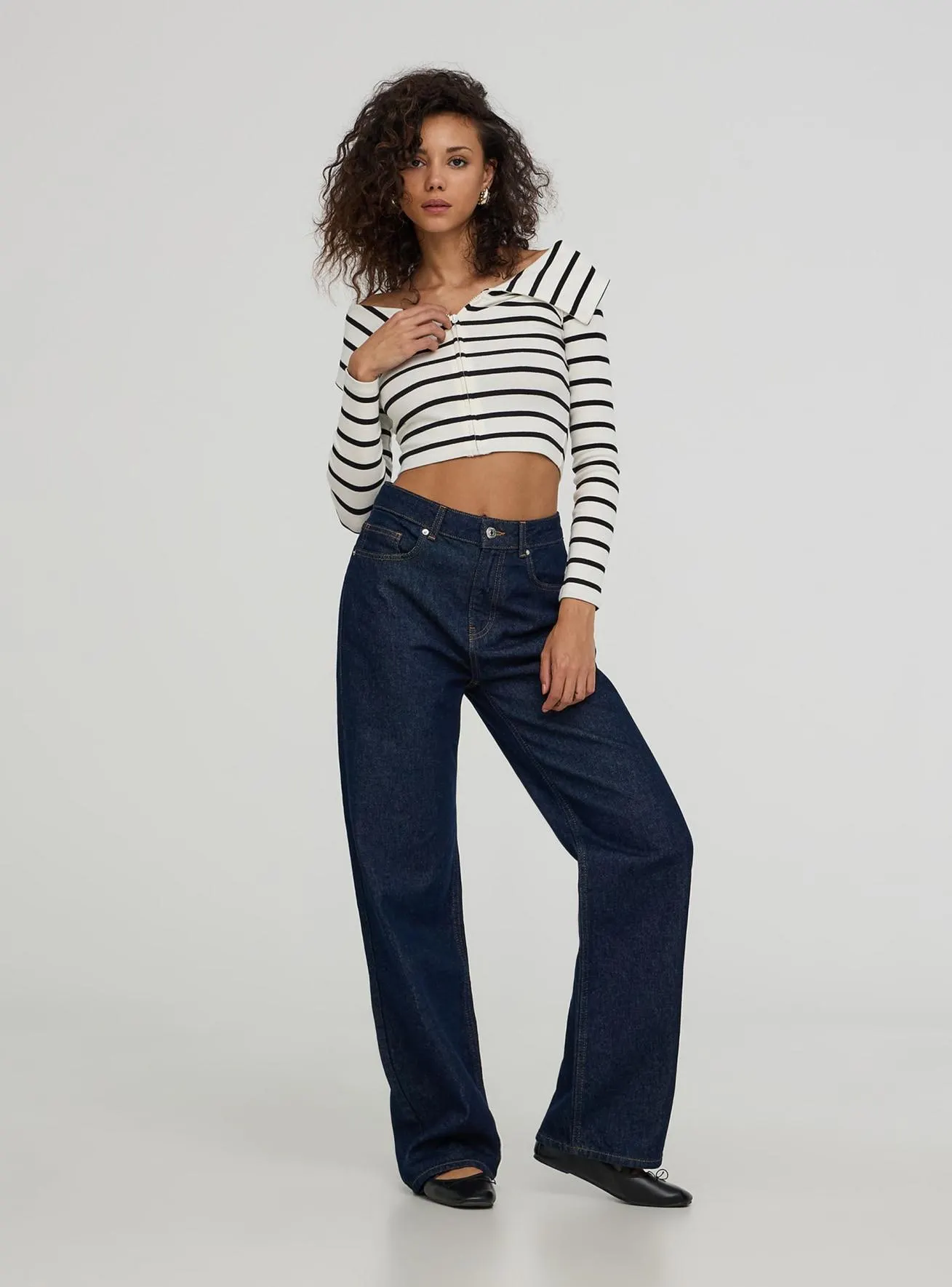 Jeans wide leg scuri Blu denim scuro