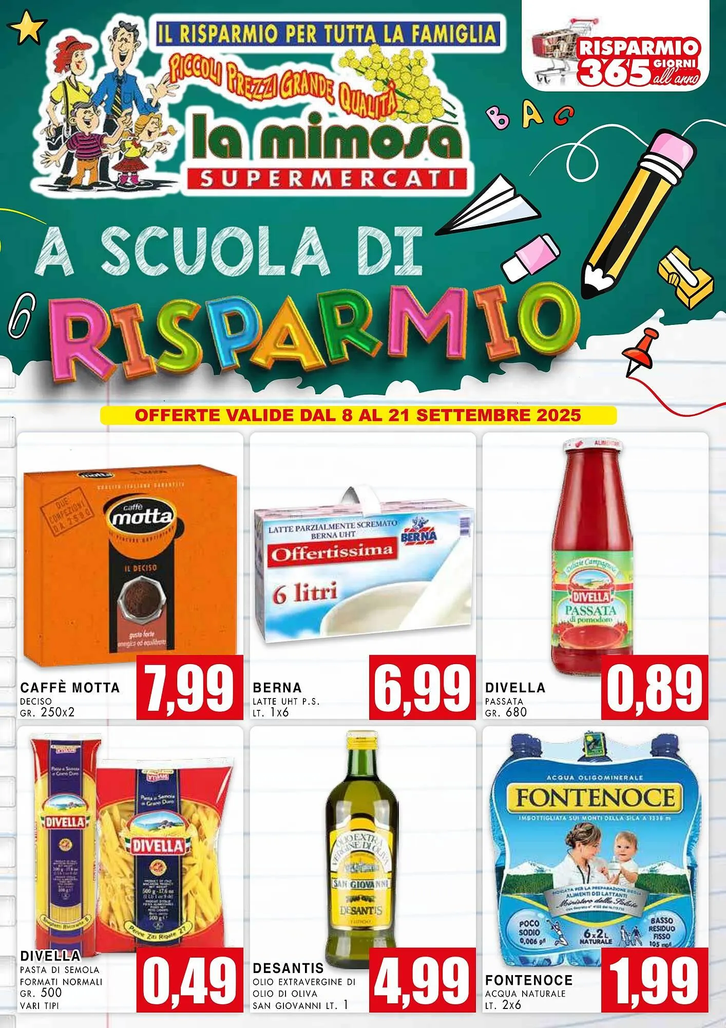 Volantino La Mimosa Supermercati da 8 settembre a 21 settembre di 2025 - Pagina del volantino 1