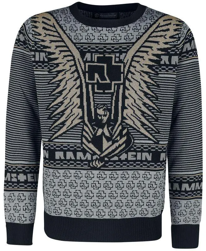 Holiday Sweater Gold | Christmas jumper | nero/oro | Rammstein