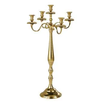 Candelabro grande in alluminio dorato