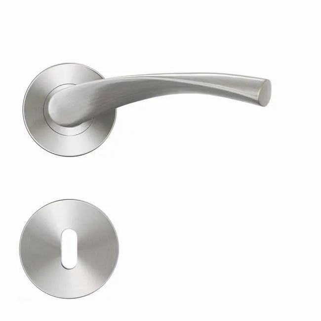 Maniglia su rosetta con bocchetta tonda INSPIRE Arosa in alluminio nichel satinato, 2 pezzi