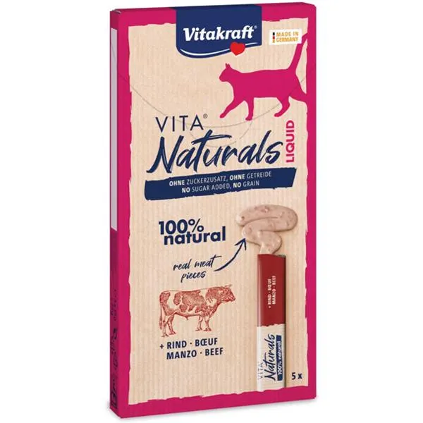 Vitakraft - Vita Naturals Cat Liquid Snack Manzo e Pollo