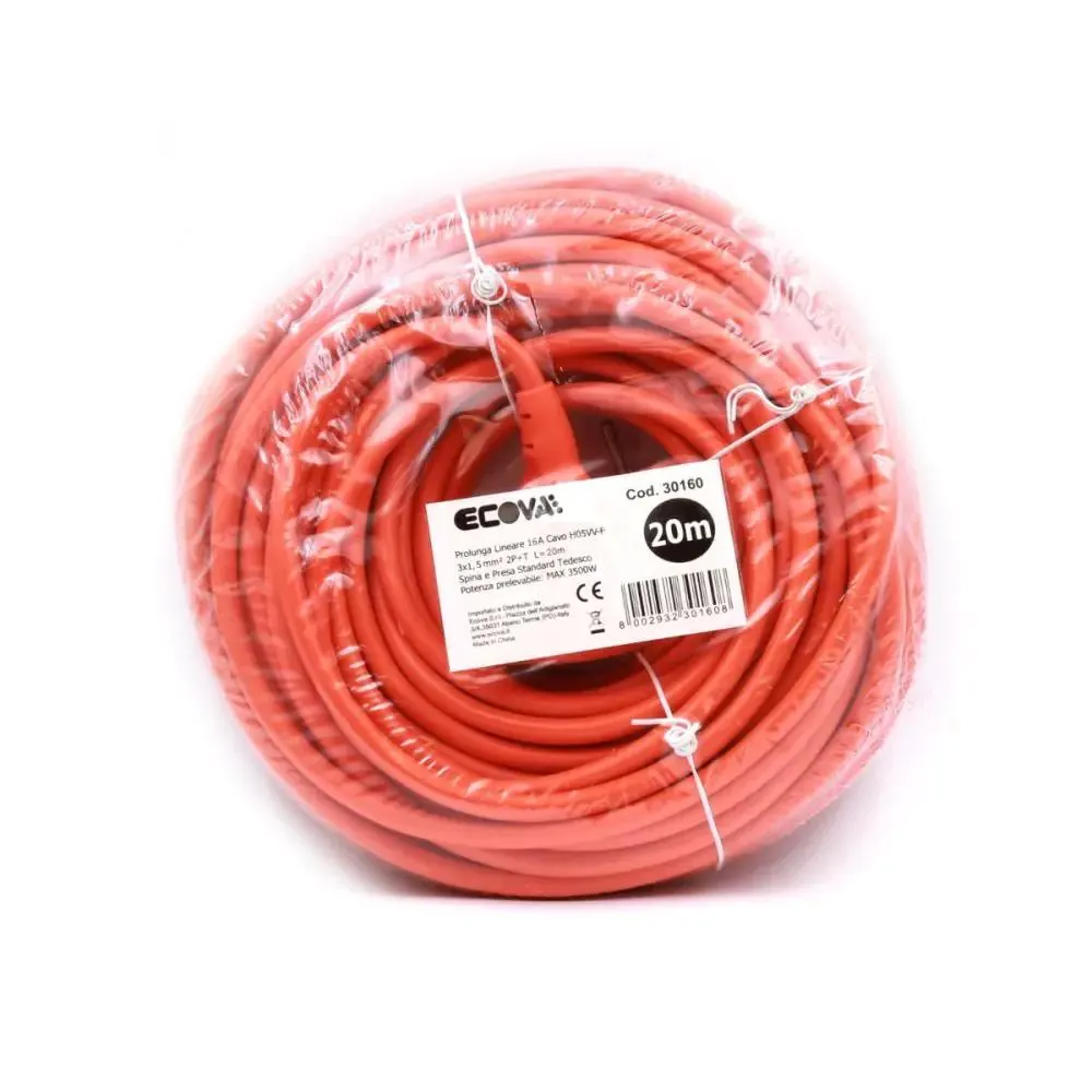 Prolunga lineare 16A Cavo H05VV-F 3x1.5mmq 2P+T - 20mt